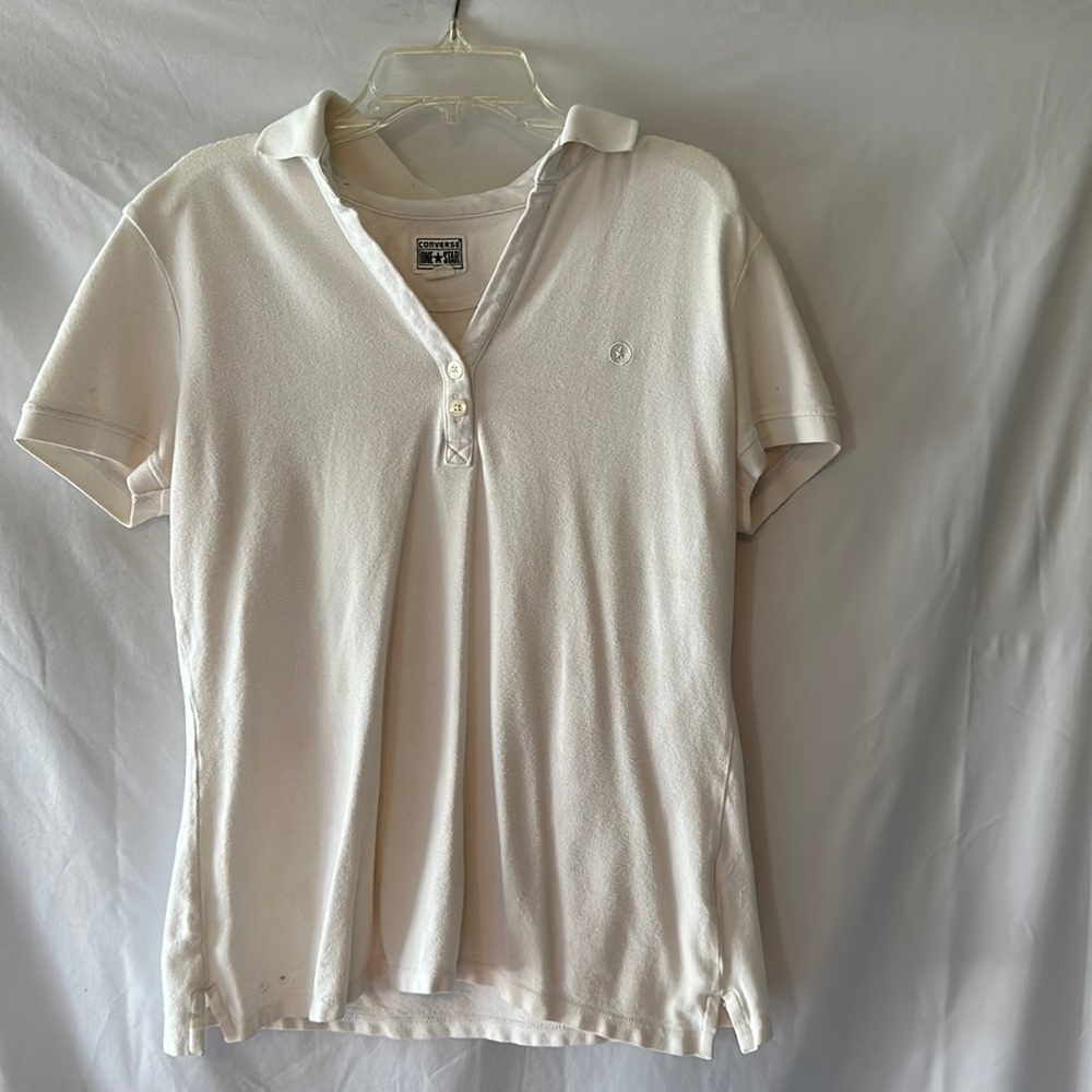 Ladies white polo shirt